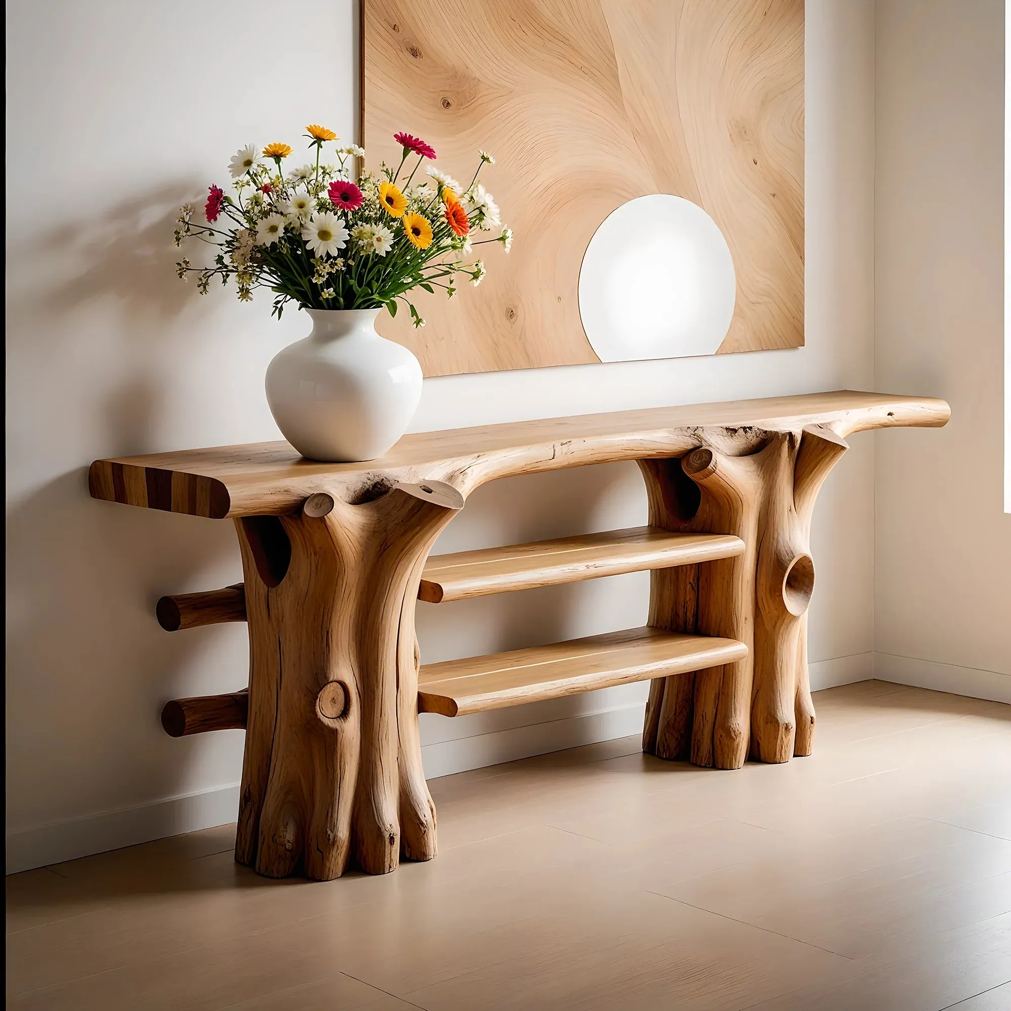 Reclaimed Timber Entry Console Farmhouse Style