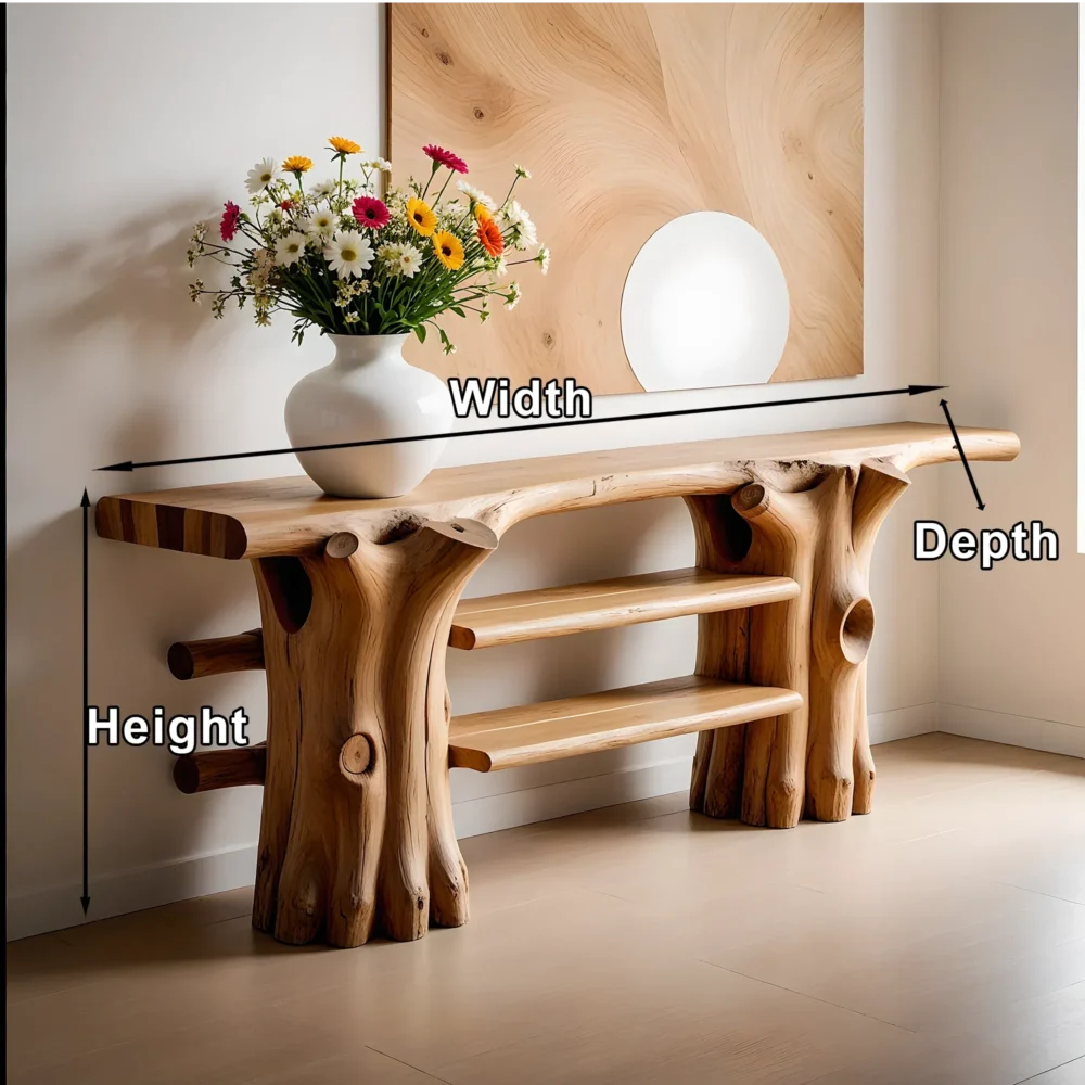 Reclaimed Timber Entry Console Farmhouse Style - Image 2