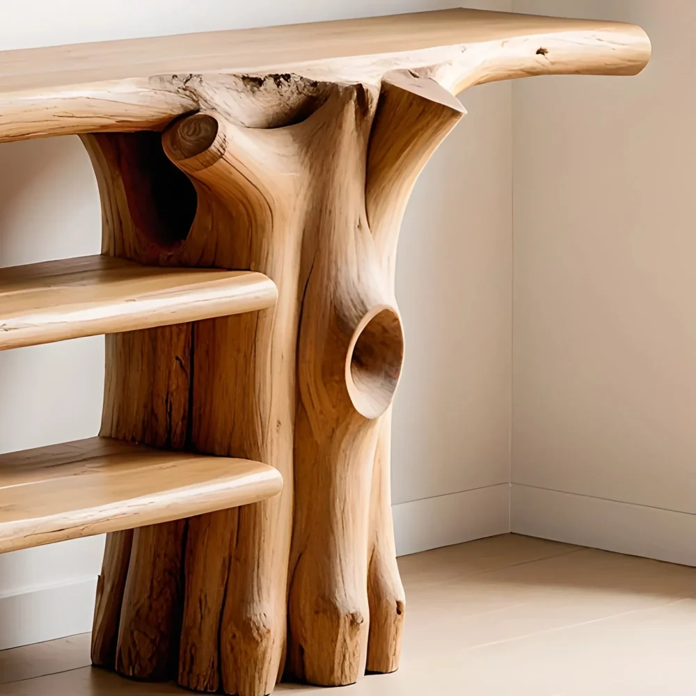 Reclaimed Timber Entry Console Farmhouse Style - Image 4